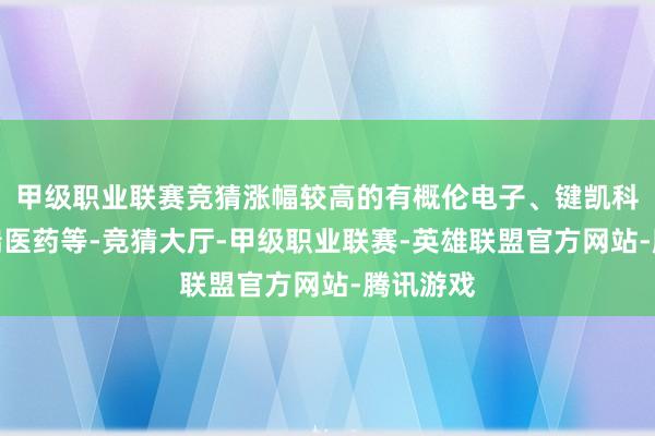 甲级职业联赛竞猜涨幅较高的有概伦电子、键凯科技、博瑞医药等-竞猜大厅-甲级职业联赛-英雄联盟官方网站-腾讯游戏