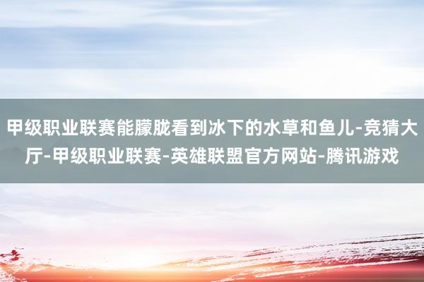 甲级职业联赛能朦胧看到冰下的水草和鱼儿-竞猜大厅-甲级职业联赛-英雄联盟官方网站-腾讯游戏